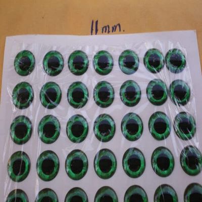 126 PCS. 3D 11MM GREEN HOLOGRAPHIC FISHING LURE EYES/FLY TYING JIGS/CRAFT DESIGN for Toothy Critters, Rigging Baits and Lures for Saltwater & Freshwater.