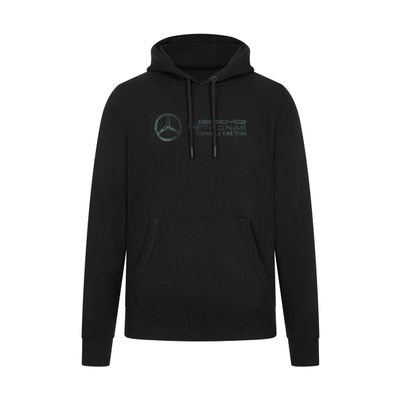 Mercedes AMG Petronas F1 Men's Stealth Logo Hoodie - Black - Size: S