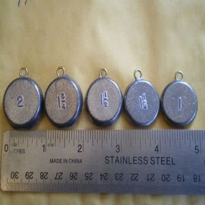 15 PCS. Flat Round Coin Fishing Sinker 1, 1-1/4, 1-1/2, 1-3/4, 2 OZ. 3 EA. Size for Toothy Critters, Rigging Baits and Lures for Saltwater & Freshwater.
