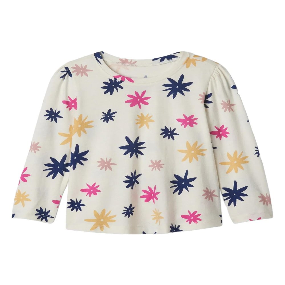 GAP Baby Girls Long Sleeve Swing Tee Ivory Frost 18-24M