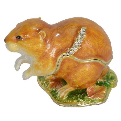 LiuliuBull Lemming-Metal Jewel Box, Animal Figurine, Collectible Gift