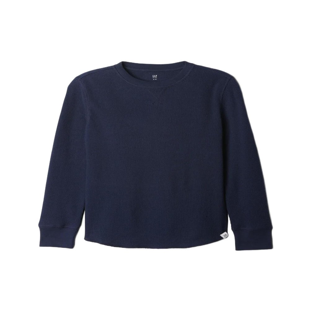 GAP Boys Long Sleeve Thermal Tapestry Navy L REG