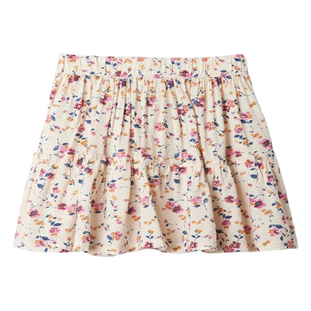 GAP Girls Woven Skirt White Floral Print M