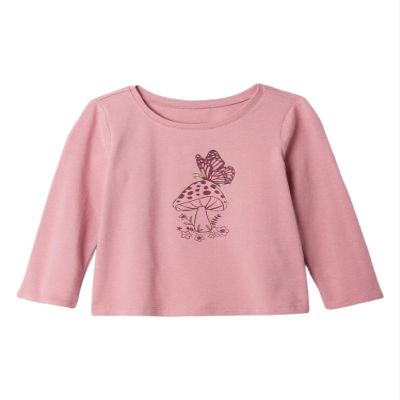 GAP Baby Girls Short Sleeve Graphic Tee Lilas Pink 16-1708 TCX 18-24M