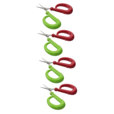 BESPORTBLE 4sets Tiny Fishing Scissors Stainless Steel Antiskid Ambidextrous for Braided Line Soft Lures Leaders Easy Cutting Random Color