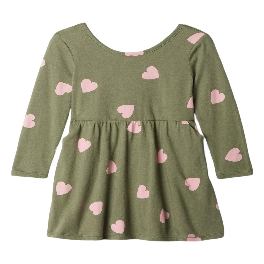 GAP Baby Girls Long Sleeve Knit Dress Hearts 6-12M