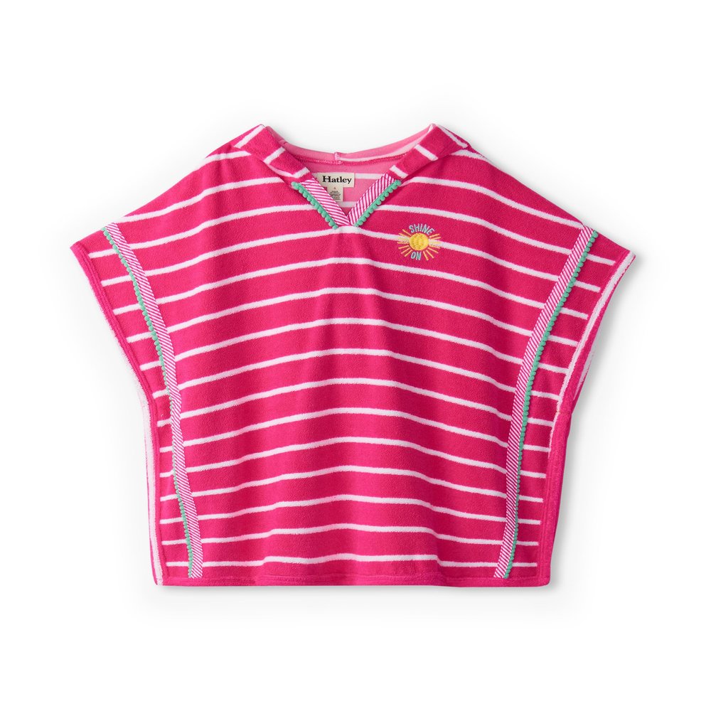 Hatley Girls Swim Hooded Coverup, Pink Paradise, 4 Years