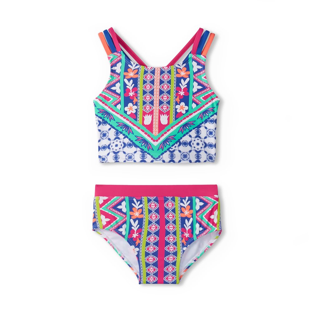 Hatley Girls Swim Tankini Set, Kaleidoscope, 4 Years