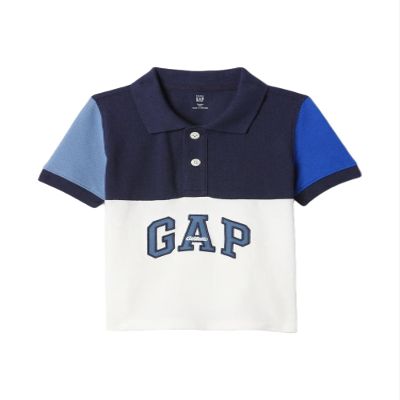 GAP Boys Short Sleeve Logo Polo Shirt New Off White 2YRS