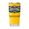 Gametime Sidekicks Michigan 20oz Yellow Tumbler - Officially Licensed, 18/8 Stainless Steel, Double-walled, Vacuum-insulated, UV LED Printed Logos, Stays Hot/Cold - 2023 National Champions view 1
