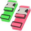 Hero Travel Supply Luggage Straps for Suitcases and Carry-On (Pack of 2) Heavy-Duty Secure Belts with 700+ lbs. Max Force Tension (Green/Pink) view 1