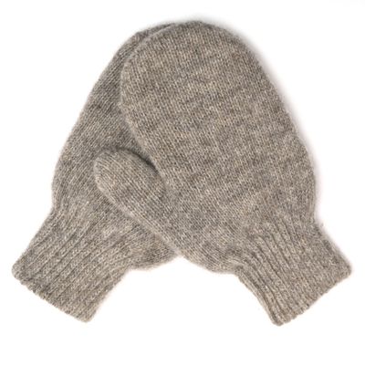 KIDS 100% Wool Mittens, Double-Layer of Natural Dye-Free Mongolian Sheep Wool, Warm Cozy, One pair (Dark gray, Medium)