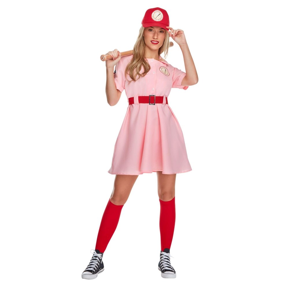 Morph - Pink Baseball Costume - Baseball Player Costume - Softball Halloween Costumes For Women - Movie Character Costumes Plus Size, 3X-Large