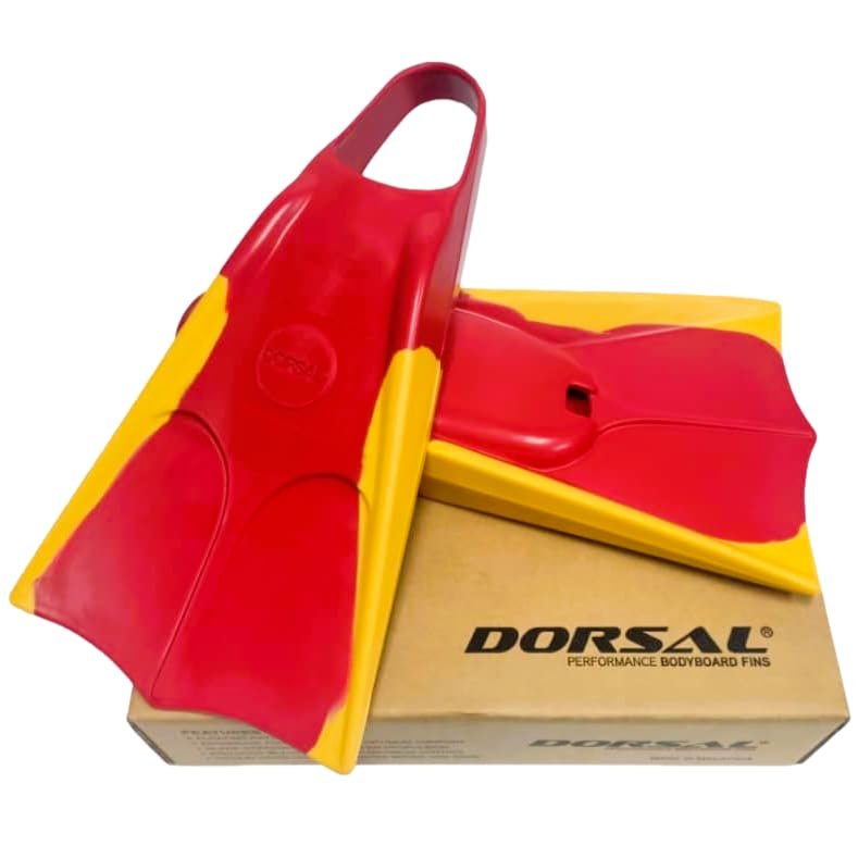 DORSAL Lifeguard Floating Swimfins (Flippers) Red/Yellow X-Small - Mens US Size 5 - 6