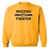 CornBorn Missouri Football Sweatshirt - Crewneck Fleece Horiz Stripe Mizzou Tigers - Gold - Large view 1