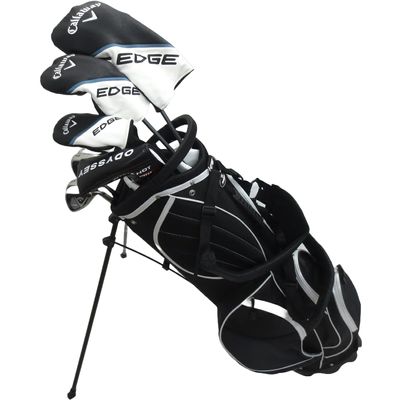 2024 Callaway Mens Complete Golf Set Driver, Wood, Hybrid, Irons, Odyssey Putter Right Handed Stiff Flex, Black, White, Blue