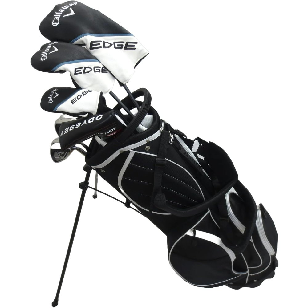 2024 Callaway Mens Complete Golf Set Driver, Wood, Hybrid, Irons, Odyssey Putter Right Handed Stiff Flex, Black, White, Blue