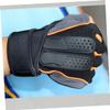 BESPORTBLE 1pair Outdoor Half Finger Training Gloves Wrist Support for Weightlifting and Strength Training Palm Design Breathable Material Orange view 2