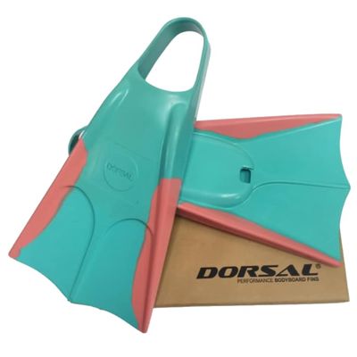 DORSAL Bodyboard Bodysurfing Floating Swimfins (Flippers) Pink/Green Small - Mens US Size 7 - 8