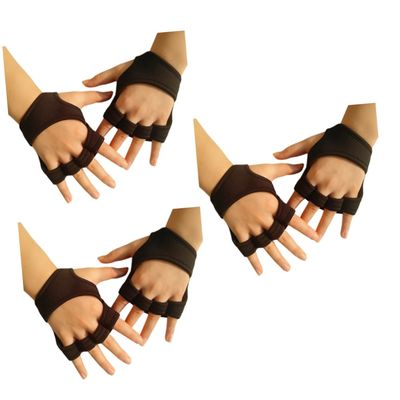 BESPORTBLE 3pcs Weight Lifting Gloves Women Men Gym Workout Half Finger Gloves Non-Slip Silicone Padded Wrist Support