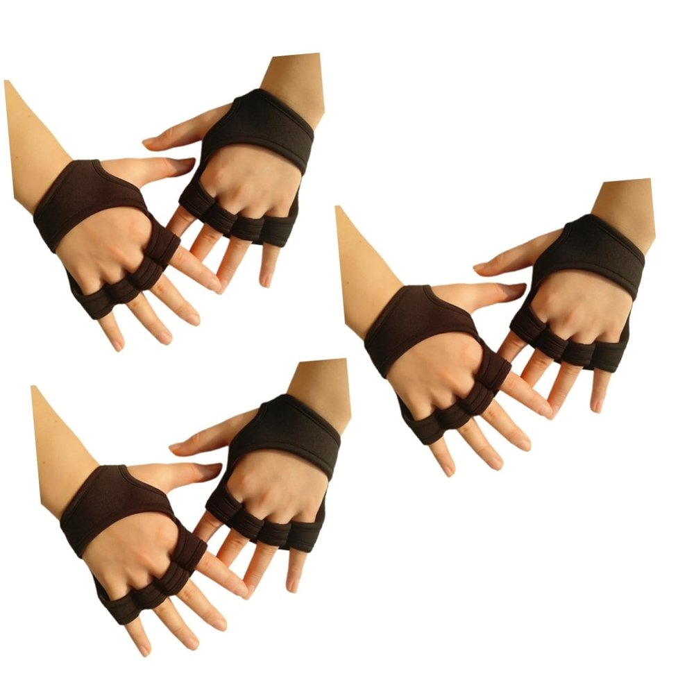 BESPORTBLE 3pcs Weight Lifting Gloves Women Men Gym Workout Half Finger Gloves Non-Slip Silicone Padded Wrist Support