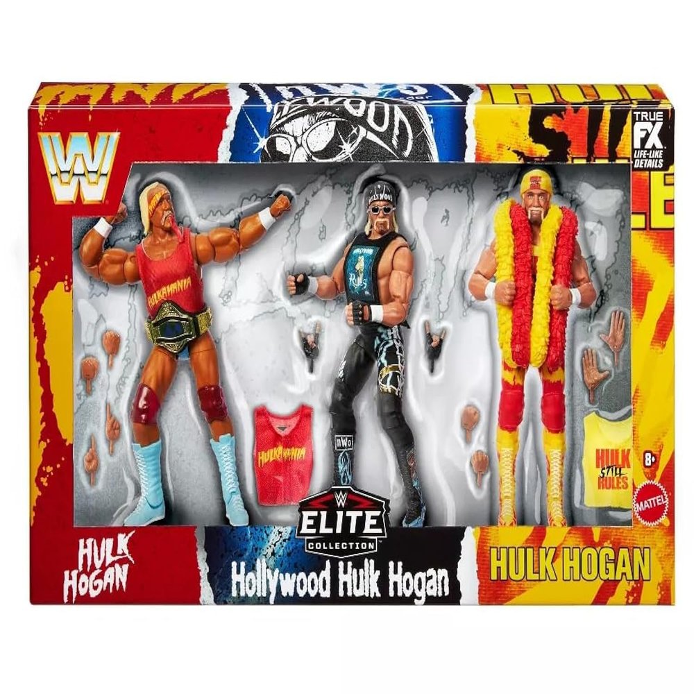 Mattel WWE Elite Collection Hulkamania 40th Anniversary Action Figure Set - 3 Pack