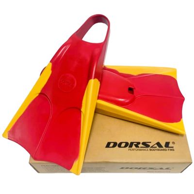 DORSAL Lifeguard Floating Swimfins (Flippers) Red/Yellow X-Large - Mens US Size 12 - 13