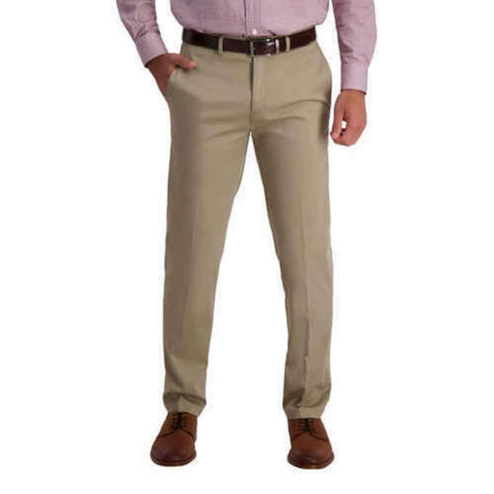 Haggar Men's Premium Non Iron Twill Pants (US, Waist Inseam, 36, 34, Regular, Regular, Med Khaki)