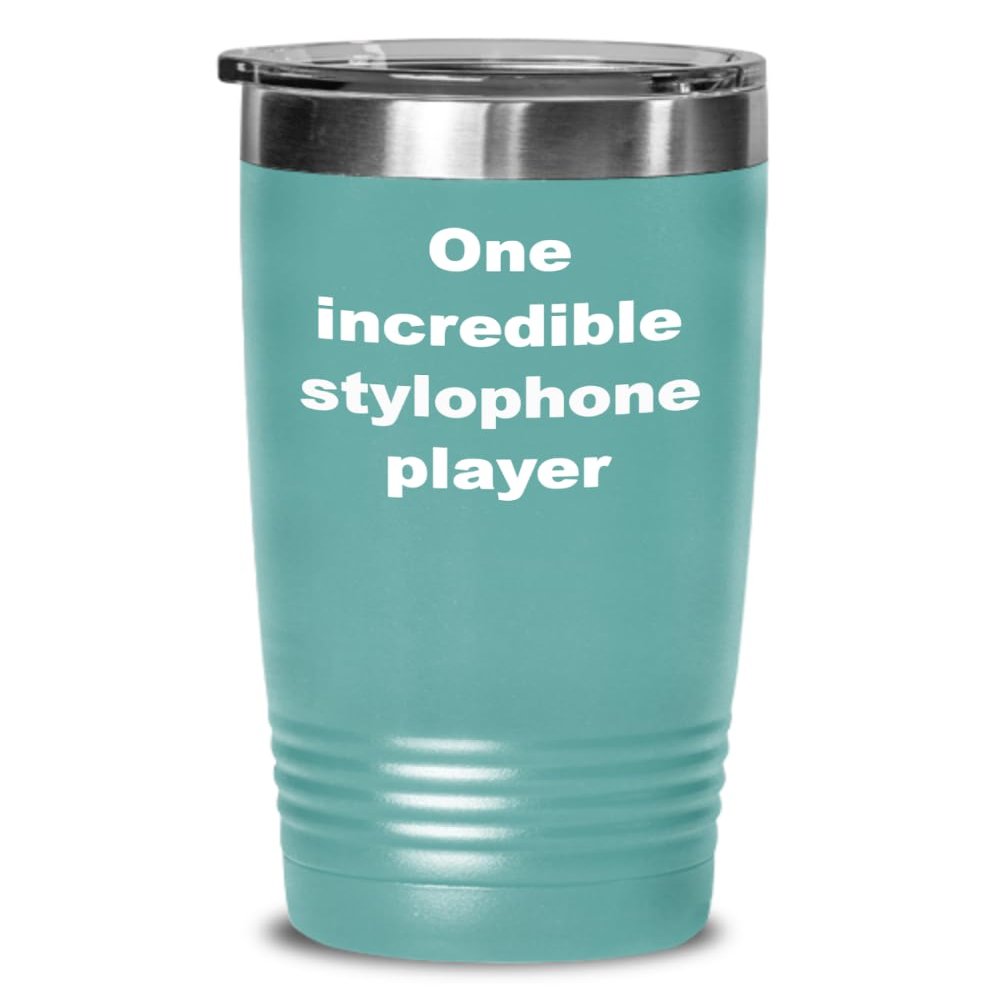 20 Oz Teal Stainless Steel Vacuum Insulated Tumbler Mug with Lid for Stylophone Musical Instrument Player, Gifts for Stylophone Lover