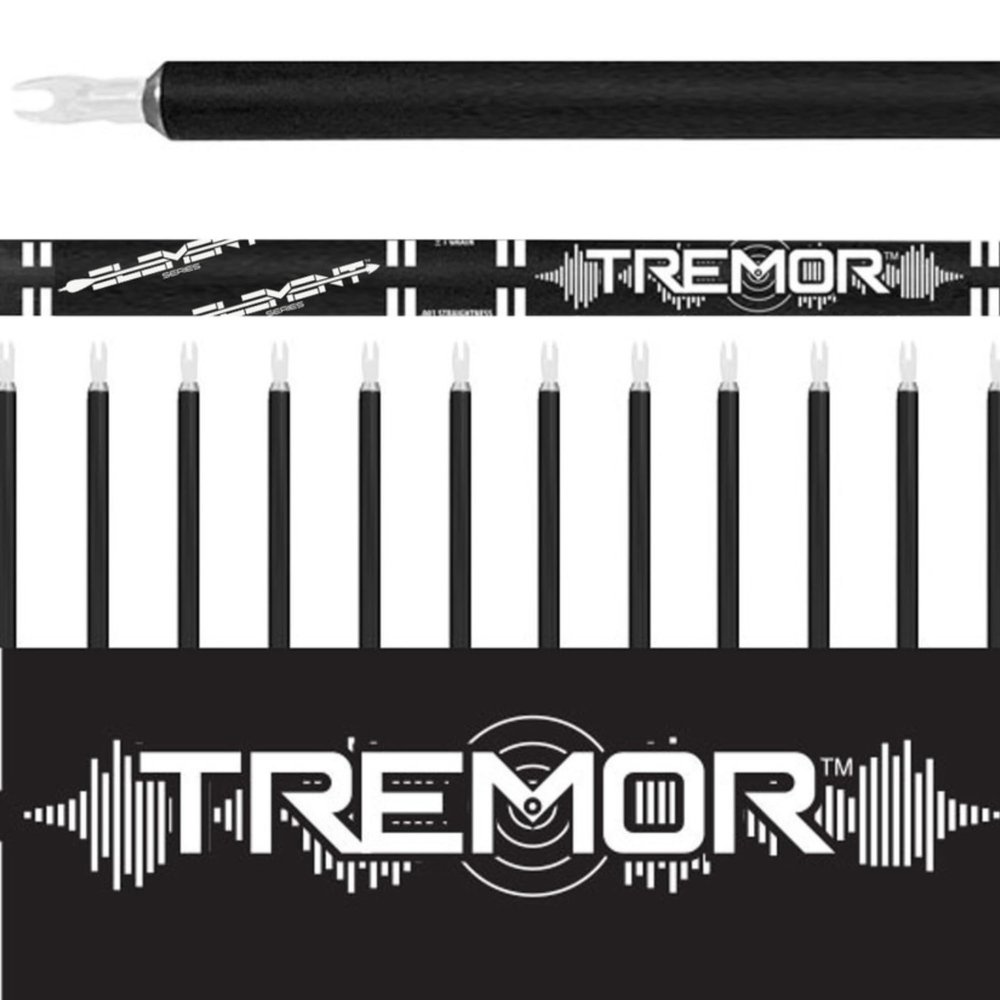 Flying Arrow Archery Element Series Arrows Tremor Arrows | .385" ID | Bare Shafts (.001 Straightness) | Carbon Fiber Arrow Shafts | Unfletched Arrows | 12-Pack (Spine: 300 (7.4 Grains Per Inch))