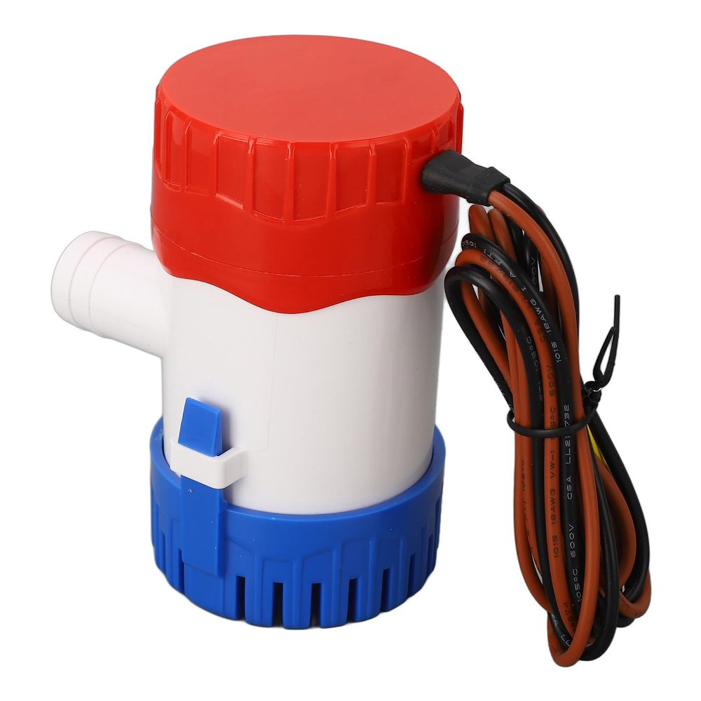 CHICIRIS DC Impact Rustproof Mini Bilge Pump Easy Clean DC 12V for Yacht Drainage Systems (500GPH
