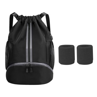Soccer Bag Sports Drawstring Backpack String Swim Gym Bag for Men Women with Ball and Shoe Compartment Soccer Backpack Football Backpack Basketball Volleyball Bag Waterproof Sports Gym Backpack