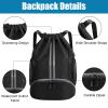 Soccer Bag Sports Drawstring Backpack String Swim Gym Bag for Men Women with Ball and Shoe Compartment Soccer Backpack Football Backpack Basketball Volleyball Bag Waterproof Sports Gym Backpack view 4