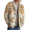Amaon Essentials Men's Casual Shawl Collar Cardigan Sweater Vintage Western Tribal Aztec Print Ethnic Sweater Knitted Button Sweaters view 1