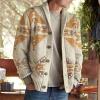 Amaon Essentials Men's Casual Shawl Collar Cardigan Sweater Vintage Western Tribal Aztec Print Ethnic Sweater Knitted Button Sweaters view 2