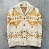 Amaon Essentials Men's Casual Shawl Collar Cardigan Sweater Vintage Western Tribal Aztec Print Ethnic Sweater Knitted Button Sweaters view 3