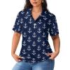 Naby Blue Anchor Women's Polo Shirts Short Sleeve T-Shirt Button Down Golf Shirt Casual Tee Tops XL view 1