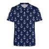 Naby Blue Anchor Women's Polo Shirts Short Sleeve T-Shirt Button Down Golf Shirt Casual Tee Tops XL view 4