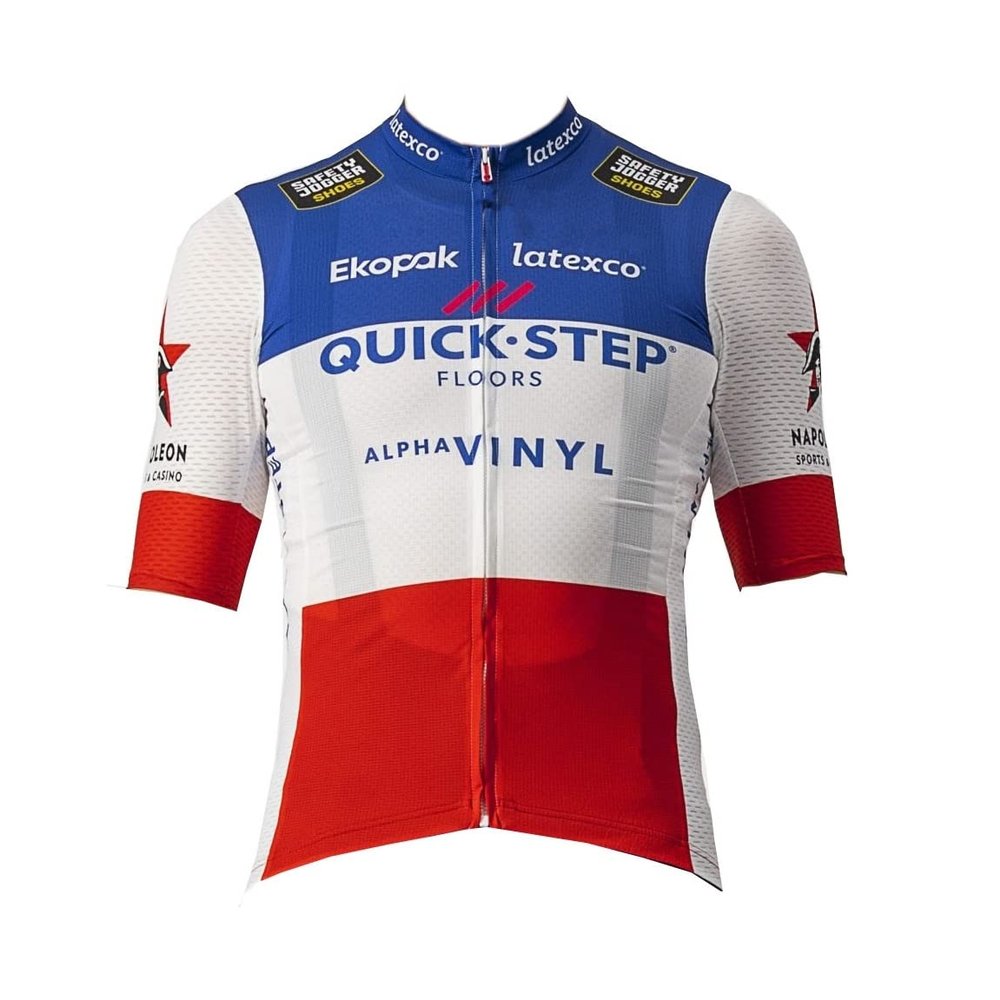 2022 Pro Team Quick Step Cycling Jersey for Men,Short Sleeve Quick Dry Bike Shirt (4XL)