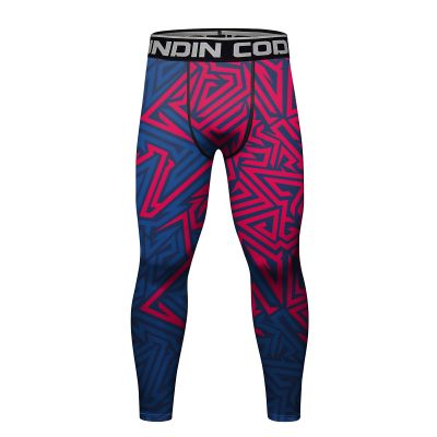Red Plume Men's Compression Elastic Tight Leggings Sport Lightning Printing Pants