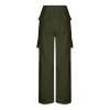 Womens Sweatpants Cargo Pants Baggy High Waisted Fashion Y2K Teen Girls Streetwear Parachute Cinch Bottom Jogger Pants Army Green view 3