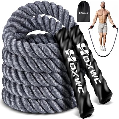 HOXWC Jump Rope, 4LB Heavy Skipping Rope for Exercise, Workout Jumping Rope for Women & Men, Skipping Thick Ropes For Gym Training, Home Workout, Aerobic Exercise