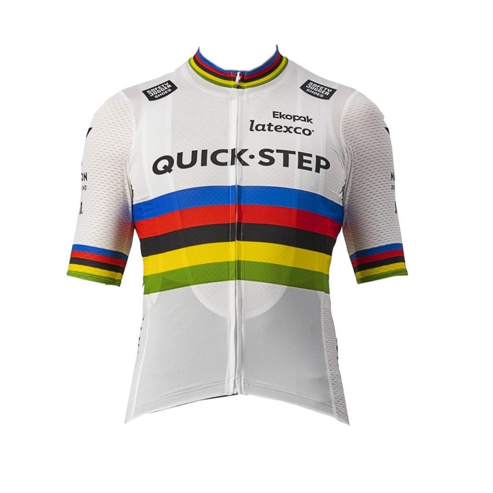 2022 Pro Team Quick Step Cycling Jersey for Men,Short Sleeve Quick Dry Bike Shirt (S)