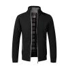 amaon Essentials Men's Full Zip Cardigan Sweater Warm Flannel Lined Sweatshirt Coat Slim Fit Cable Knitted Sweater Jakcet with Pockets view 1
