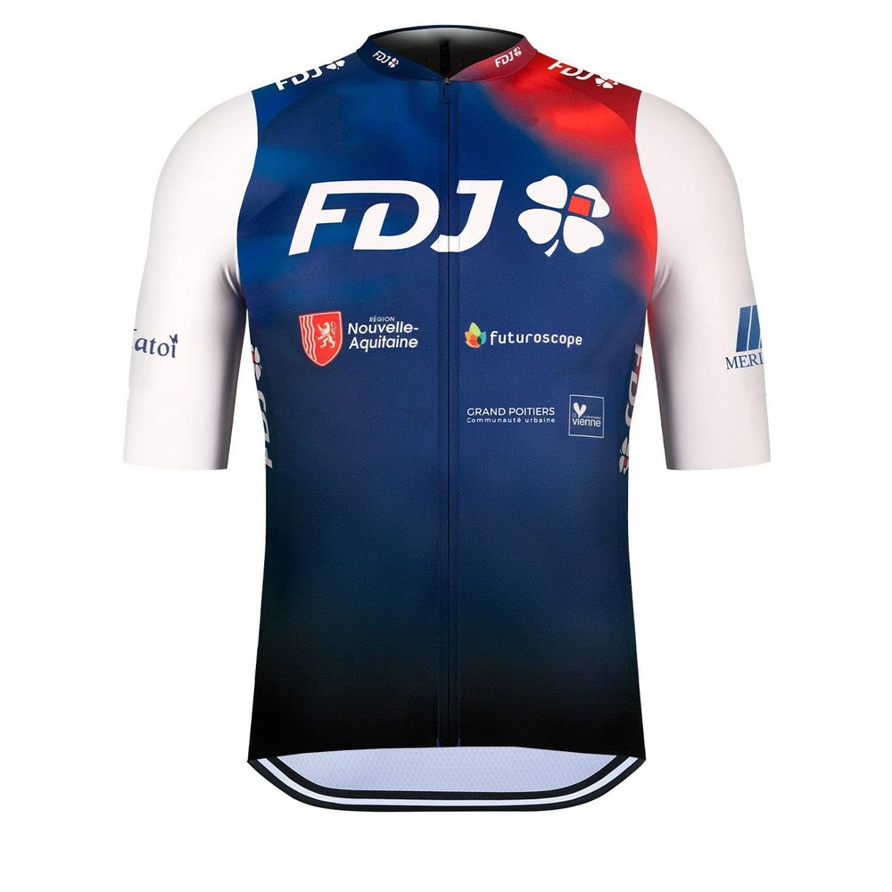 2022 Pro Team FDJ Cycling Jersey for Men,Short Sleeve Quick Dry Bike Shirt (2XL)