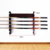 6 Sticks Pool Wall Mounted Rack,Billiard Cue Holder Horizontal Pool Organizer Wooden Cue Sticks Rack,Pool Table Accessories for Billiard Room or Club, for Long Canes and Walking Sticks view 2