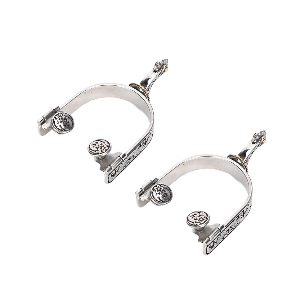 Western Spurs for Cowboy Boots:Stainless Boot Spurs for Horse Riding,Equestrian Cowboy Spurs for Horse Training and Equestrian Competitions,Western Cowboy Boot Spurs for Men,2PCS