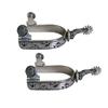 Horse Spurs for Cowboy Boots:Stainless Steel Exquisite Engraved Pattern Horse Boot Spurs,Western Cowboy Spurs for Horse Training,Equestrian Gear Accessories,1Pair view 1