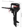 2 Stroke Outboard Motor, 169CC 12HP Boat Motor Boat Engine Motor, Heavy Duty Outboard Boat Motor Inflatable Marine Fishing Boat Yacht Engine with Water Cooling System, Tiller Control view 3