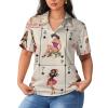 Poker Pinup Girls Women's Polo Shirts Short Sleeve T-Shirt Button Down Golf Shirt Casual Tee Tops XL view 1